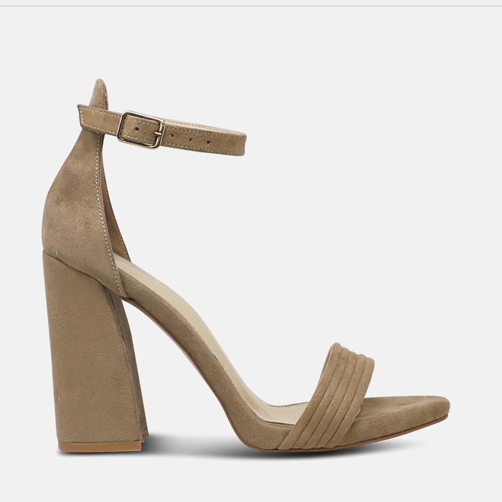 Elegant Tan Block Heel Sandals